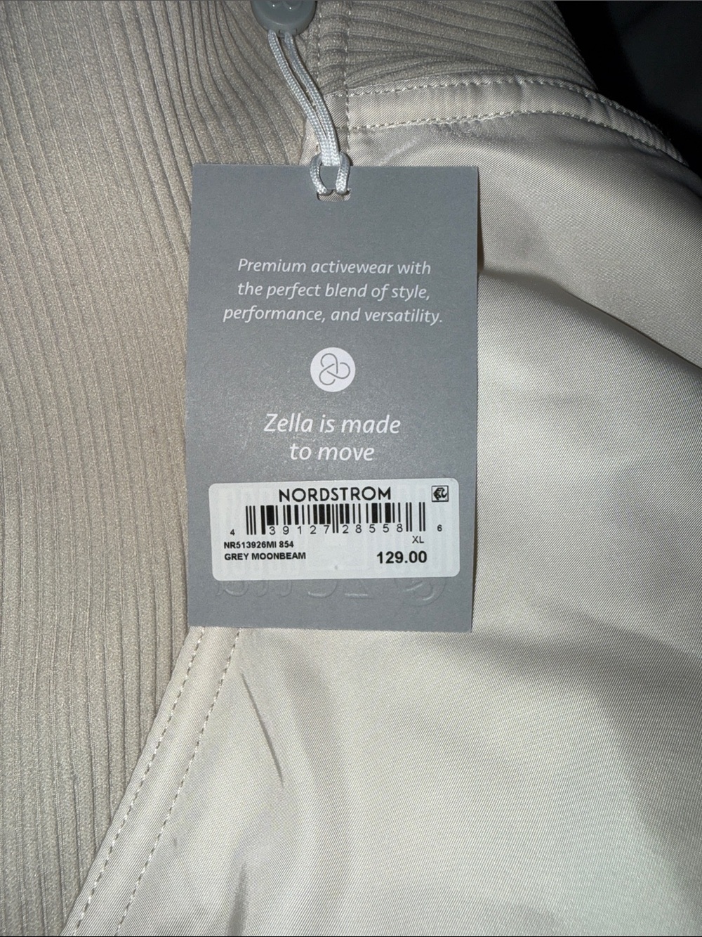 Zella Women’s Grey Moonbeam Seamless Mixed Media Bomber Jacket - Sz X-Large, NWT - Picture 12 of 13